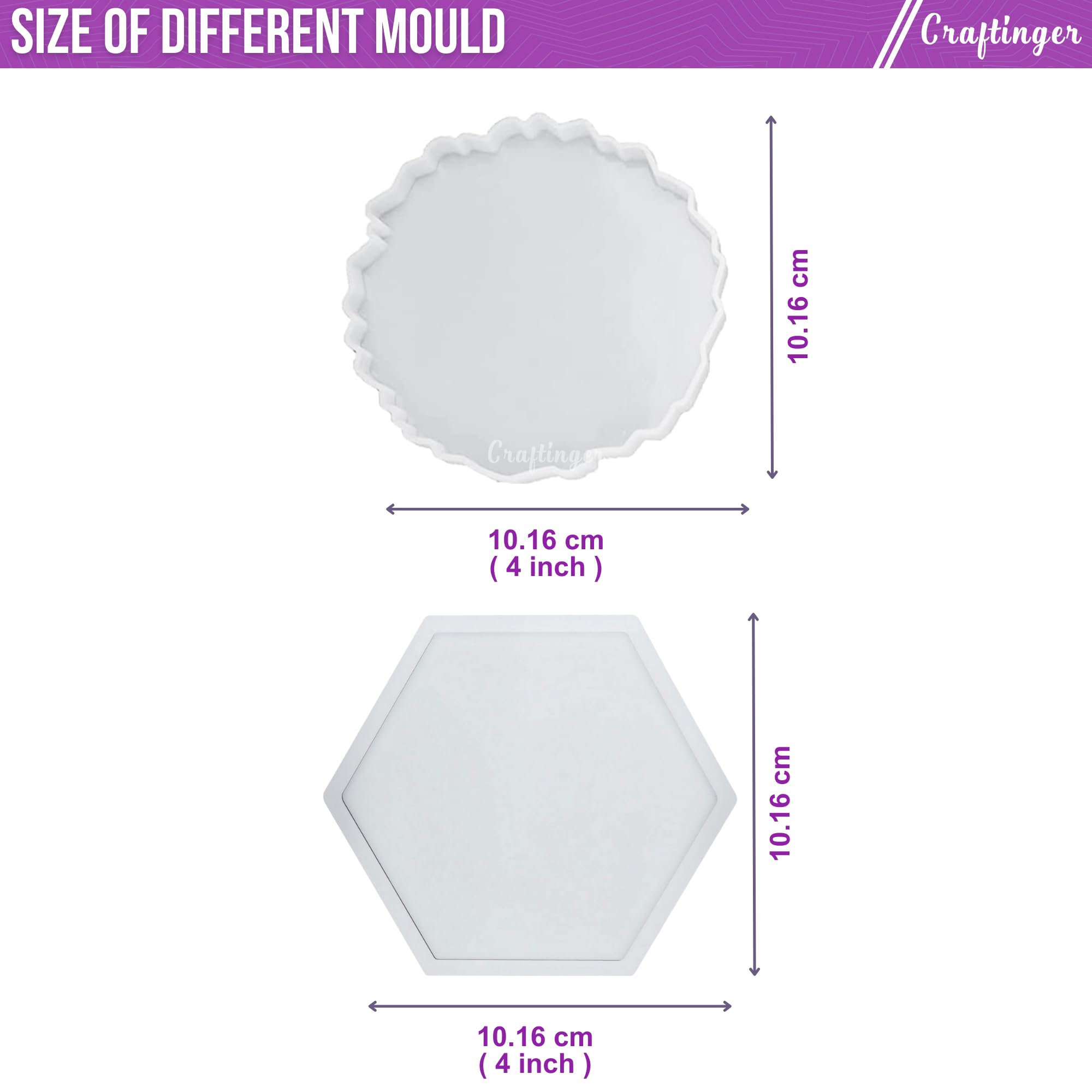 Craftinger Diy Resin Coaster Kit With 200Gm Epoxy Resin Moulds And More, Multicolor